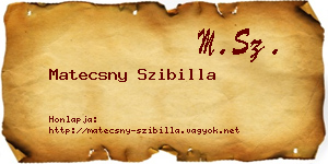 Matecsny Szibilla névjegykártya